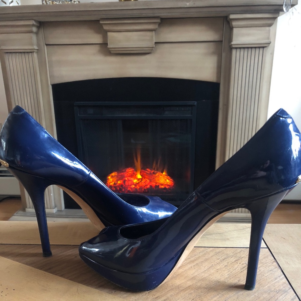SALE-LadyDior PeepToe Navy Patent Heels- Authentic